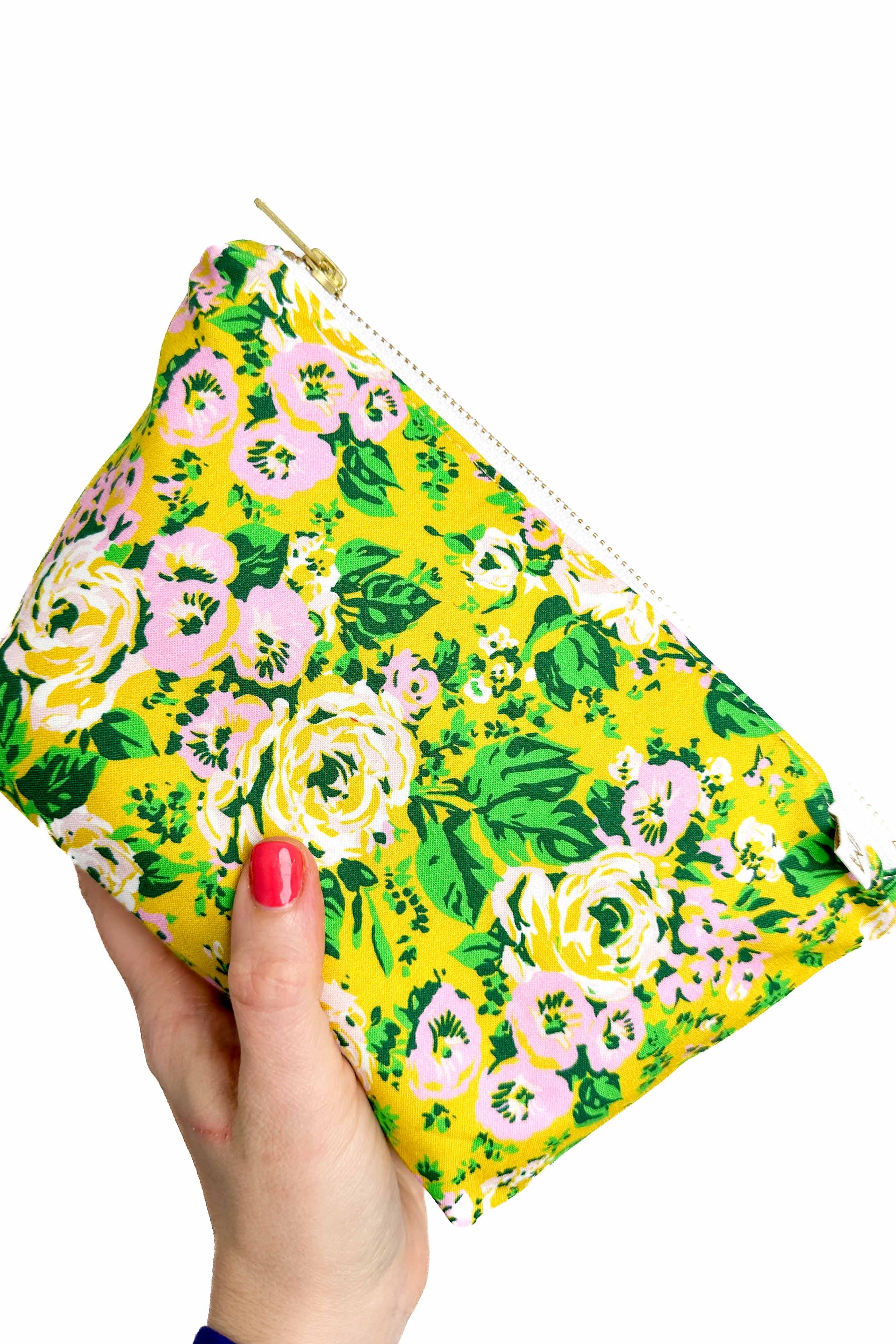 Chartreuse Floral Mini Maxx Travel Bag READY TO SHIP - Modern Makerie