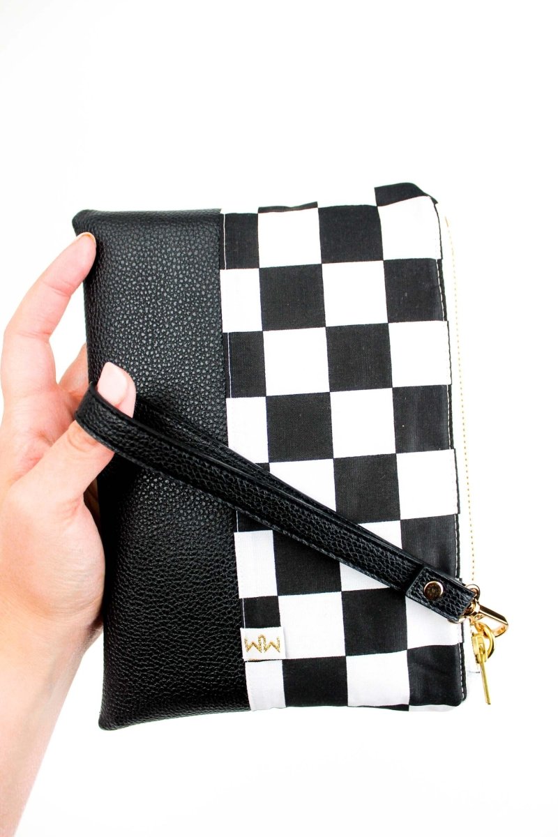 Checker Convertible Crossbody Wristlet+ with Compartments - Modern Makerie