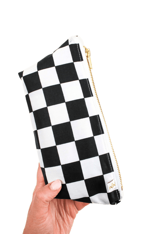 Checker Stash Essential Oil/Nail Polish Bag with Compartments - Modern Makerie