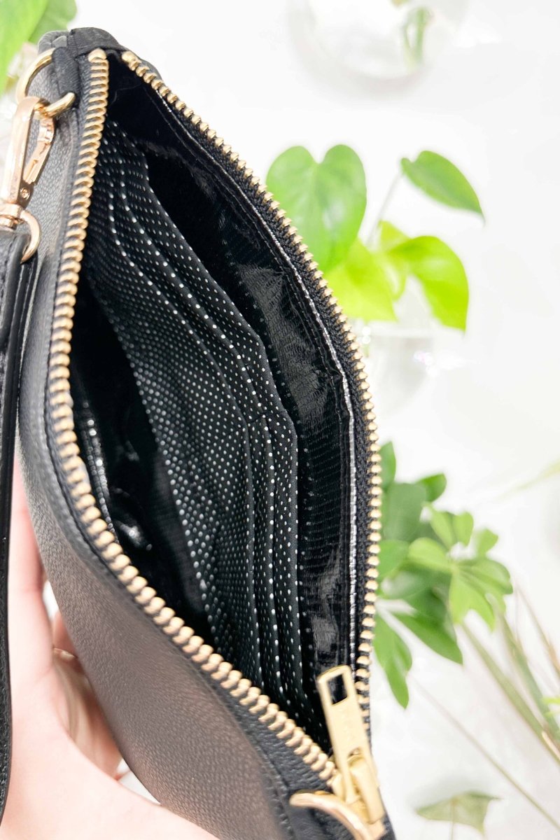 Classic Black Convertible Crossbody Wristlet+ with Compartments - Modern Makerie