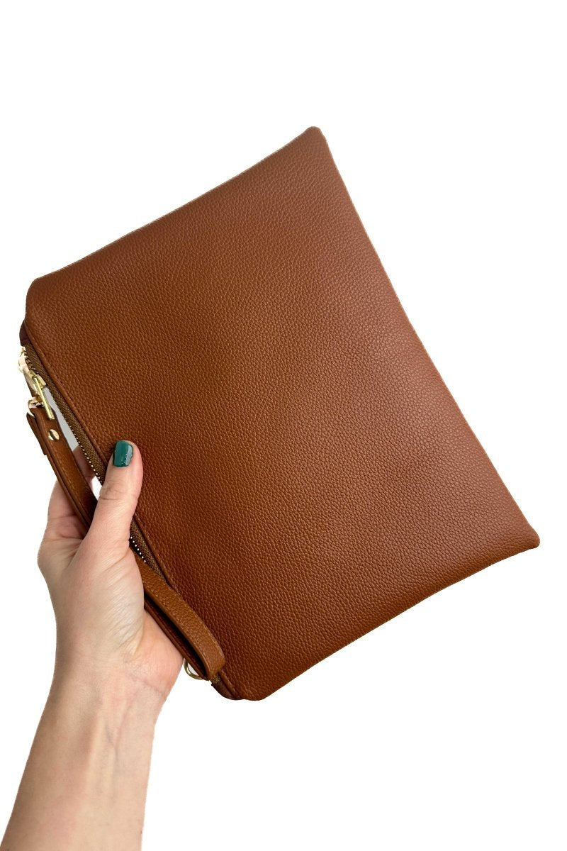 Classic Cognac Convertible Crossbody Wristlet+ XL - Modern Makerie