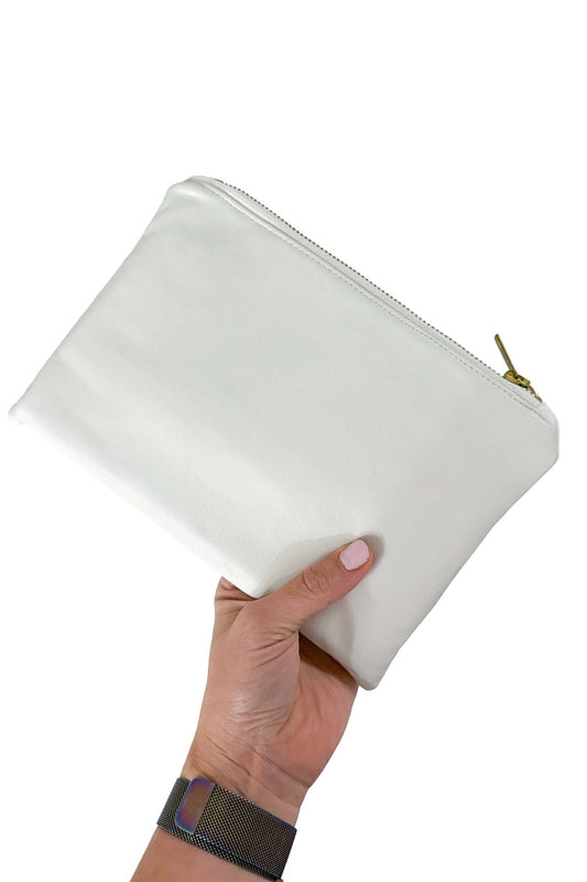 Classic Ivory Vegan Leather Wristlet – Convertible Crossbody Wallet - Modern Makerie