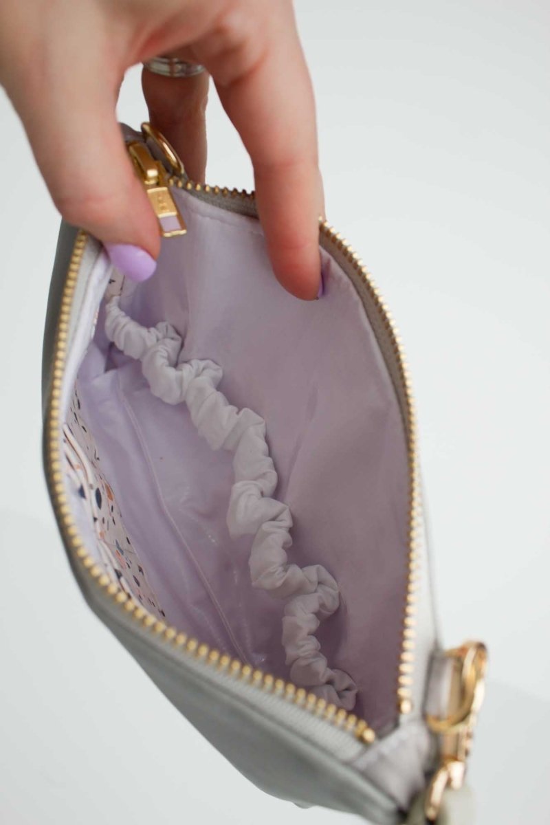 Classic Light Grey Convertible Crossbody Wristlet+ with Compartments - Modern Makerie