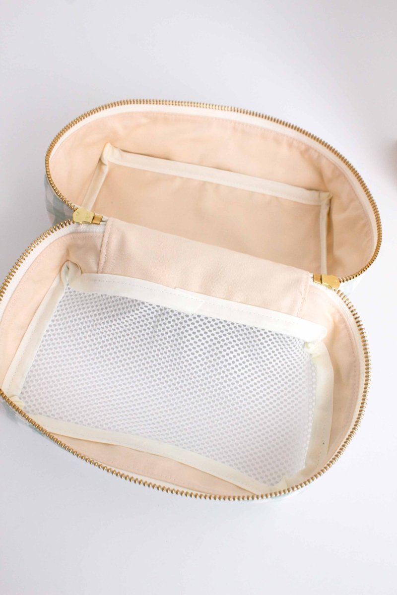 Coral Gingham Mini Luggage Cube 