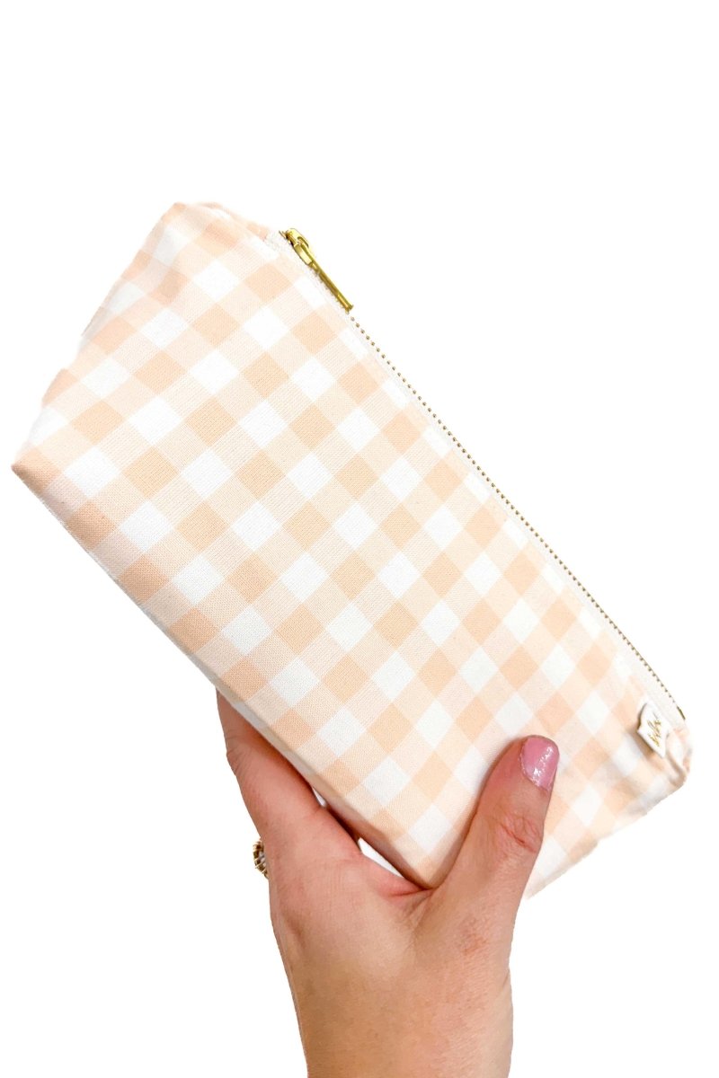 Coral Gingham Stash Baby Bag - Modern Makerie