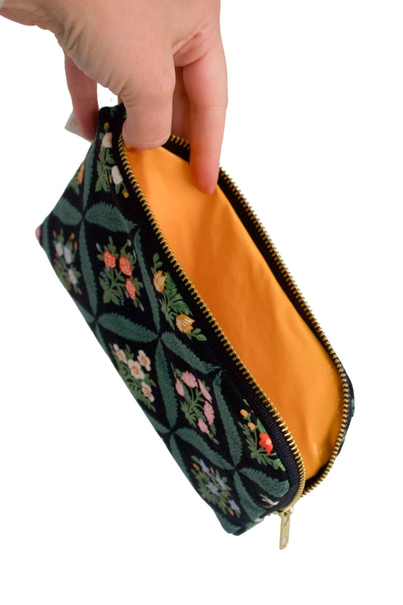 Darling Dahlia Canvas Everyday Plus Essentials & Makeup Pouch - Modern Makerie