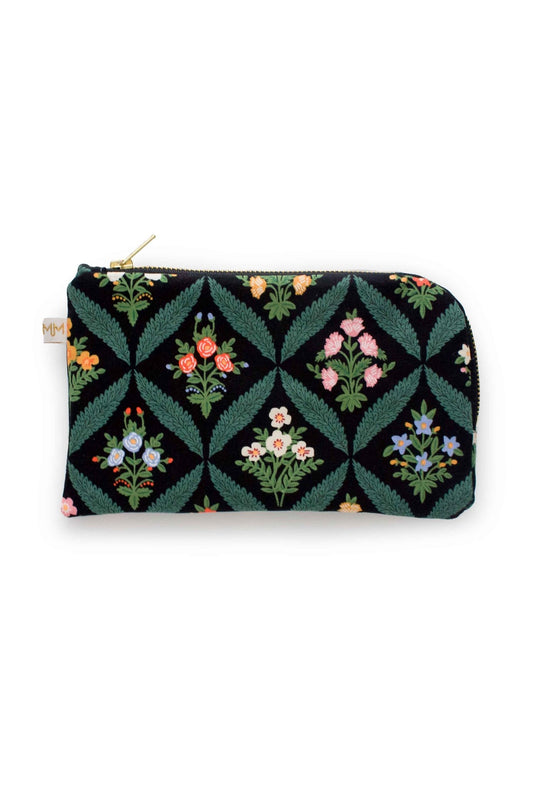 Darling Dahlia Canvas Everyday Plus Essentials & Makeup Pouch - Modern Makerie