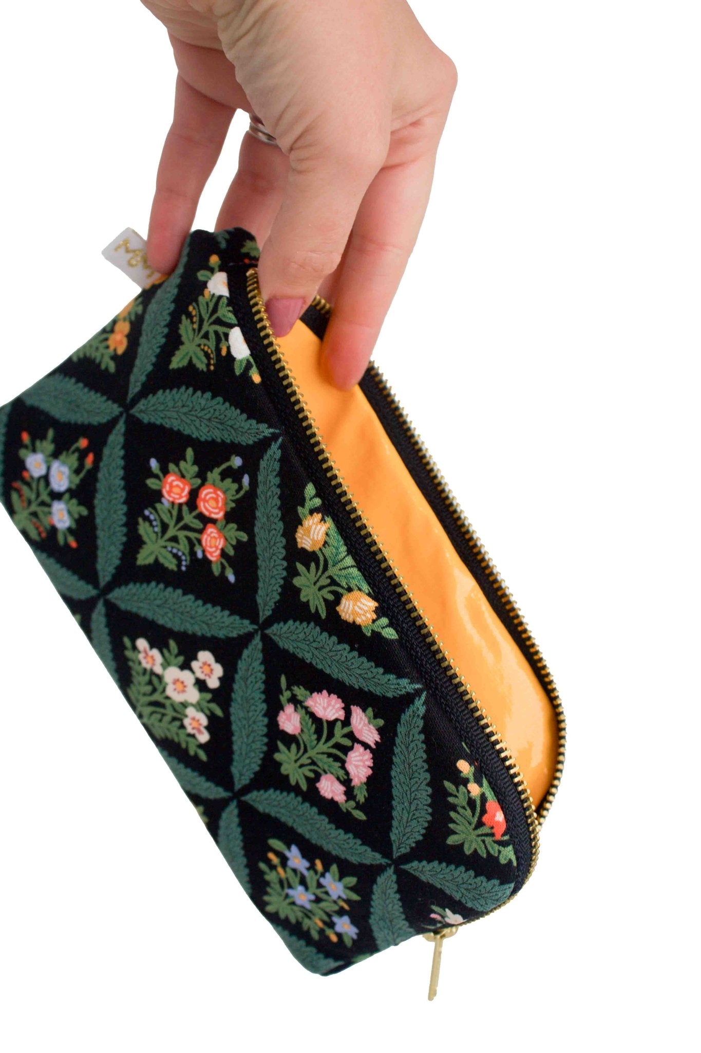 Darling Dahlia Canvas Everyday Plus Essentials & Makeup Pouch - Modern Makerie