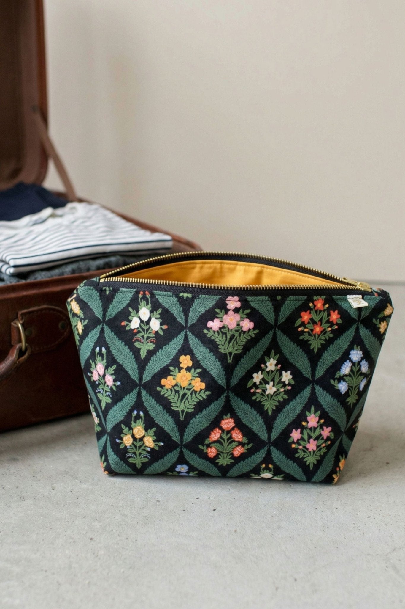 Darling Dahlia Canvas Maxx Makeup & Toiletry Bag - Modern Makerie