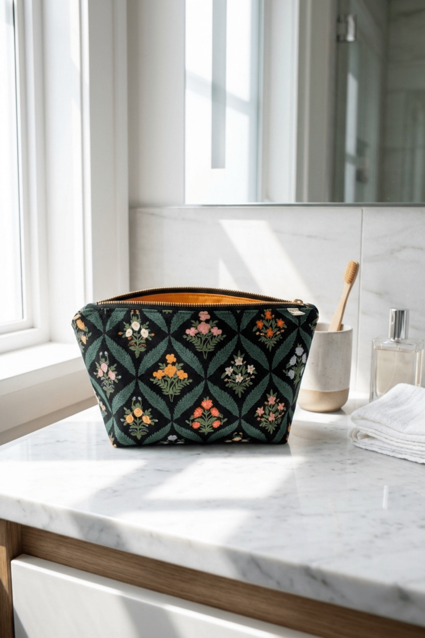 Darling Dahlia Canvas Maxx Makeup & Toiletry Bag - Modern Makerie