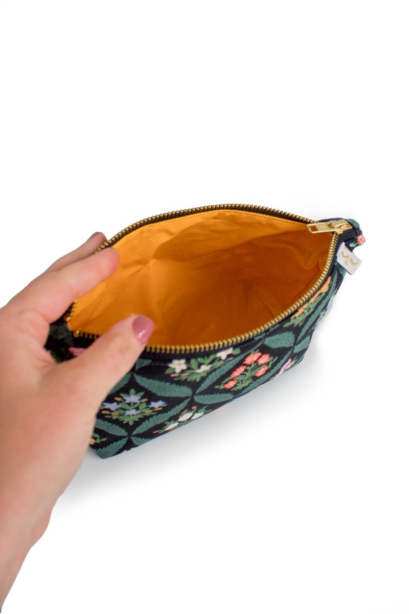 Darling Dahlia Canvas Mini Maxx Makeup & Toiletry Bag - Modern Makerie