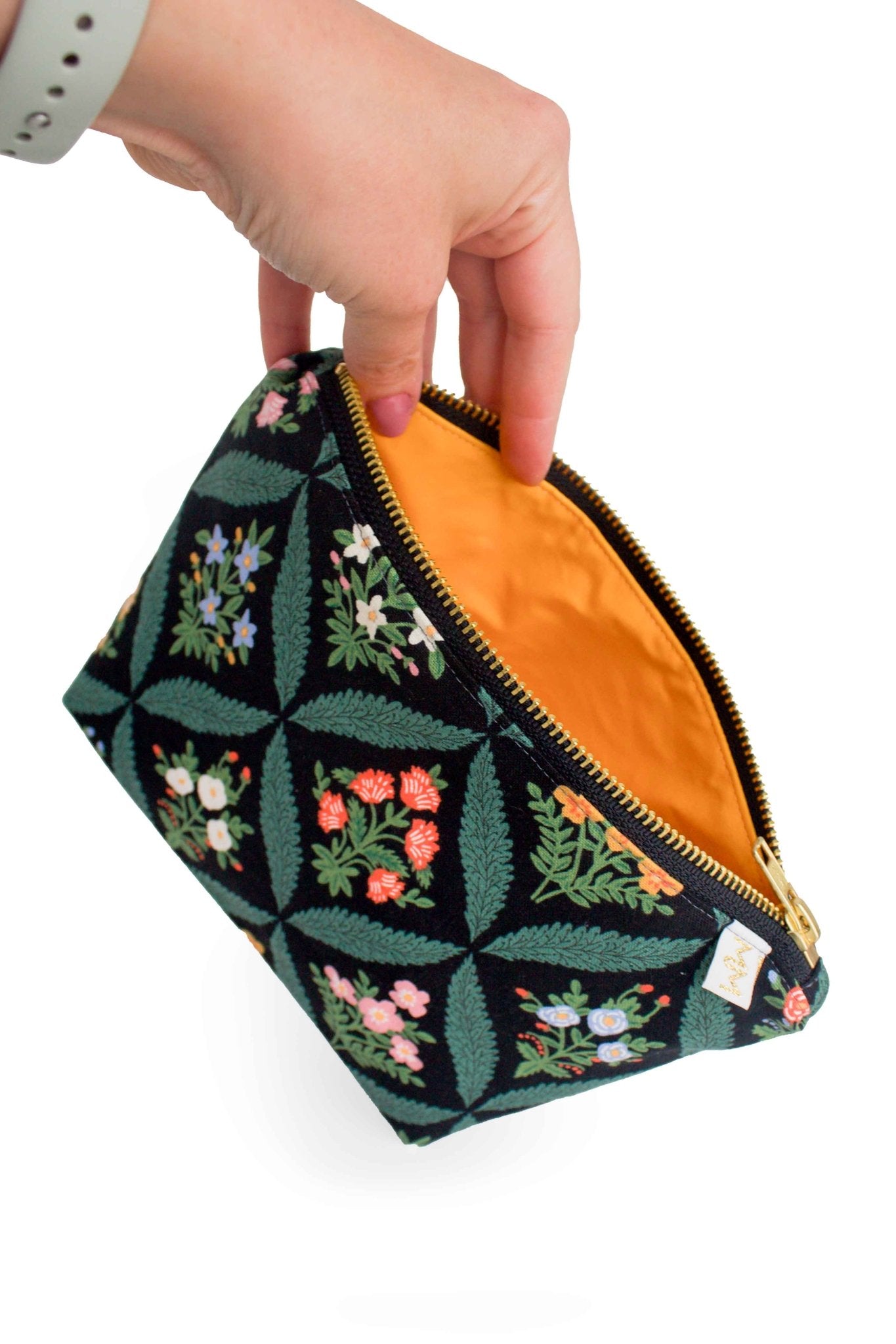 Darling Dahlia Canvas Mini Maxx Makeup & Toiletry Bag - Modern Makerie