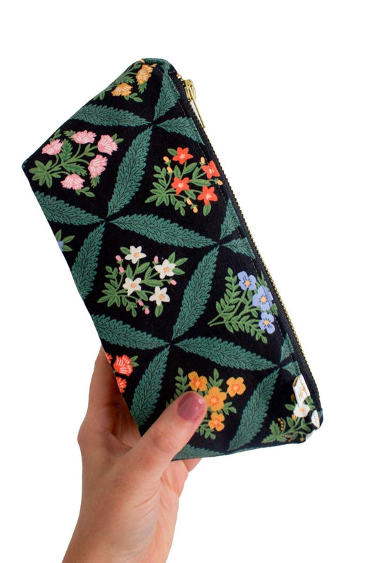 Darling Dahlia Canvas Stash Makeup Bag & Travel Pouch - Modern Makerie