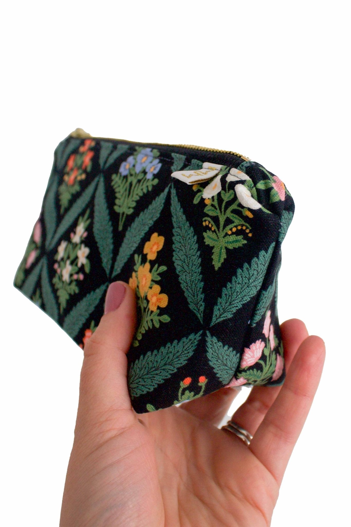 Darling Dahlia Canvas Stash Makeup Bag & Travel Pouch - Modern Makerie
