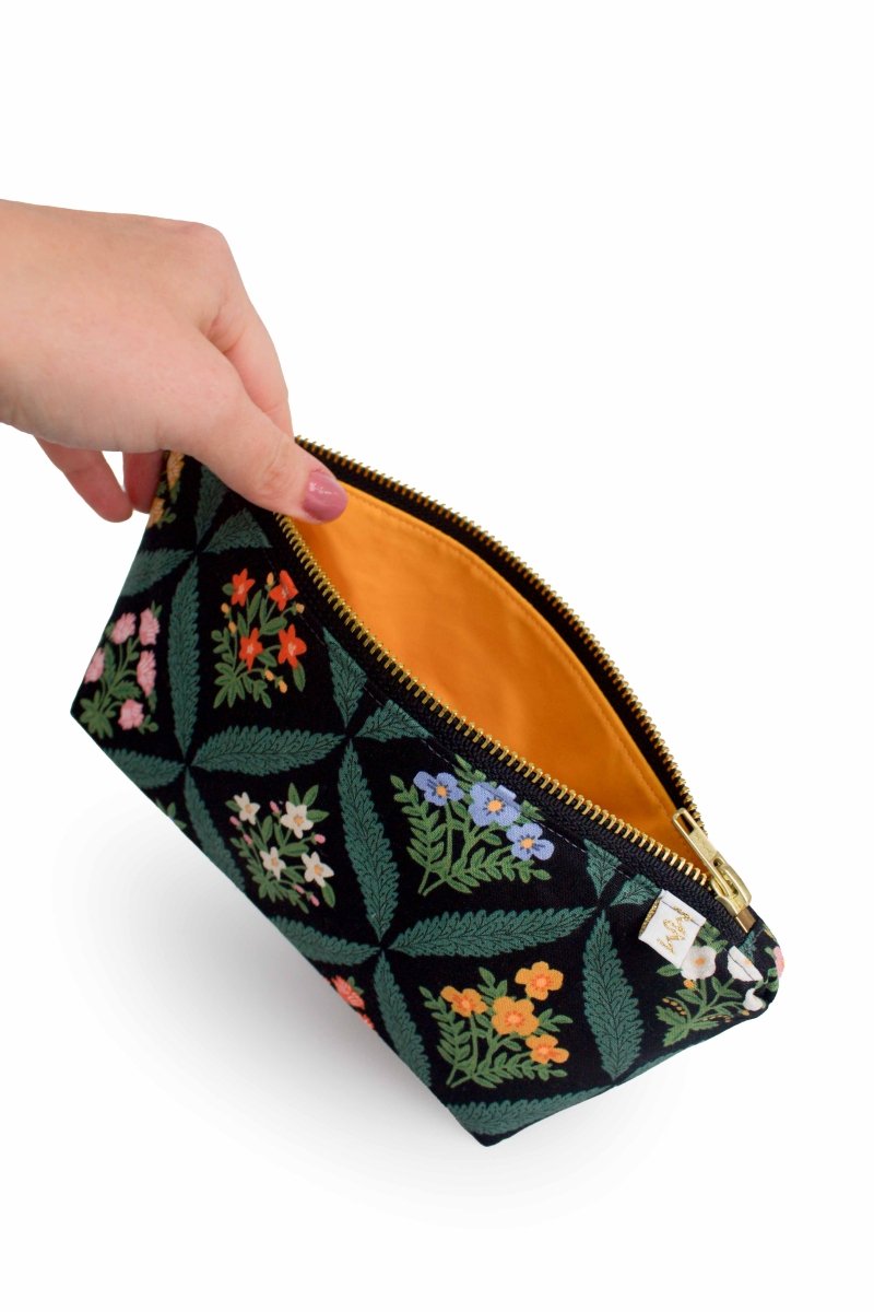 Darling Dahlia Canvas Stash Makeup Bag & Travel Pouch - Modern Makerie