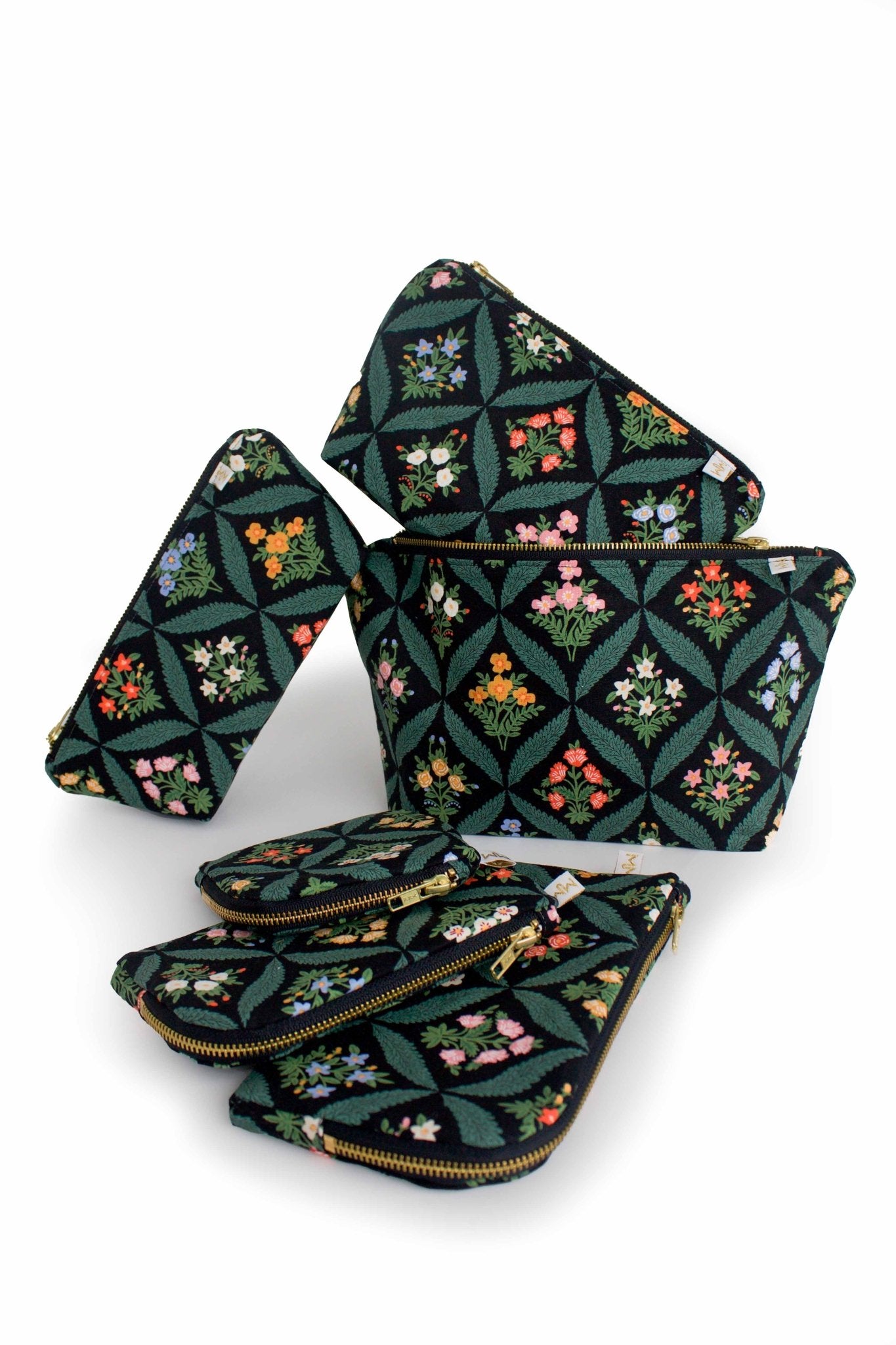 Darling Dahlia Canvas Stash Makeup Bag & Travel Pouch - Modern Makerie