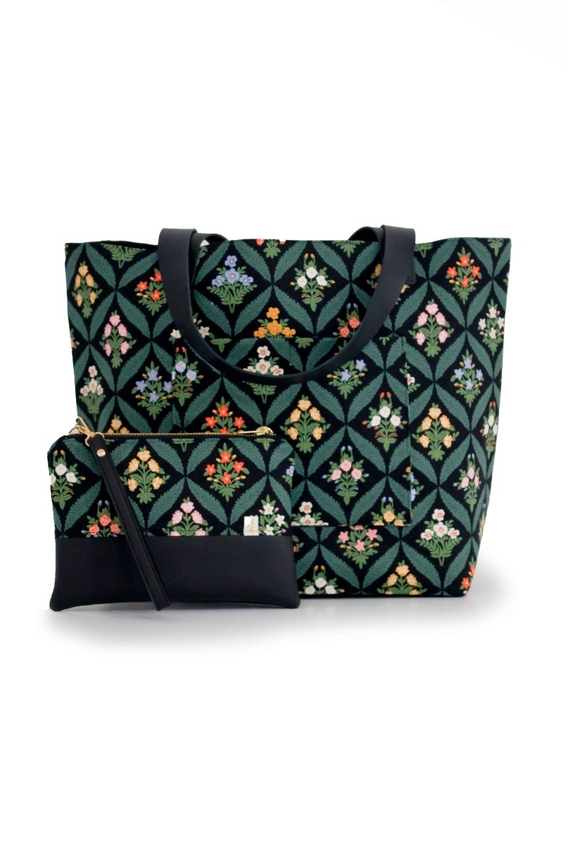 Darling Dahlia Tote, Insert, Wristlet & Crossbody Strap Bundle - Modern Makerie