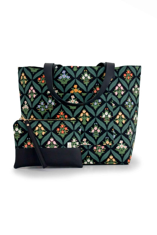 Darling Dahlia Tote, Insert, Wristlet & Crossbody Strap Bundle - Modern Makerie