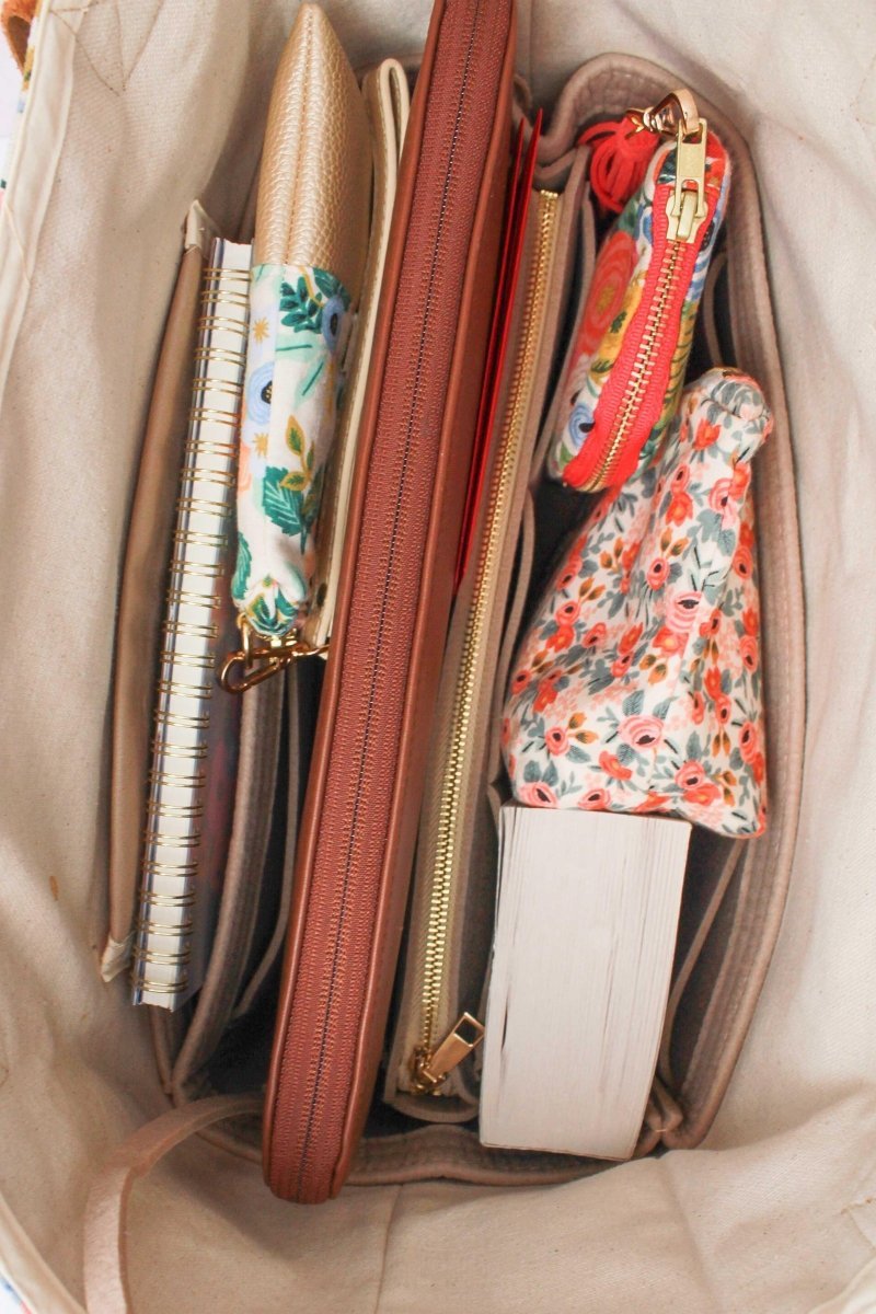 Darling Dahlia Tote, Insert, Wristlet & Crossbody Strap Bundle - Modern Makerie