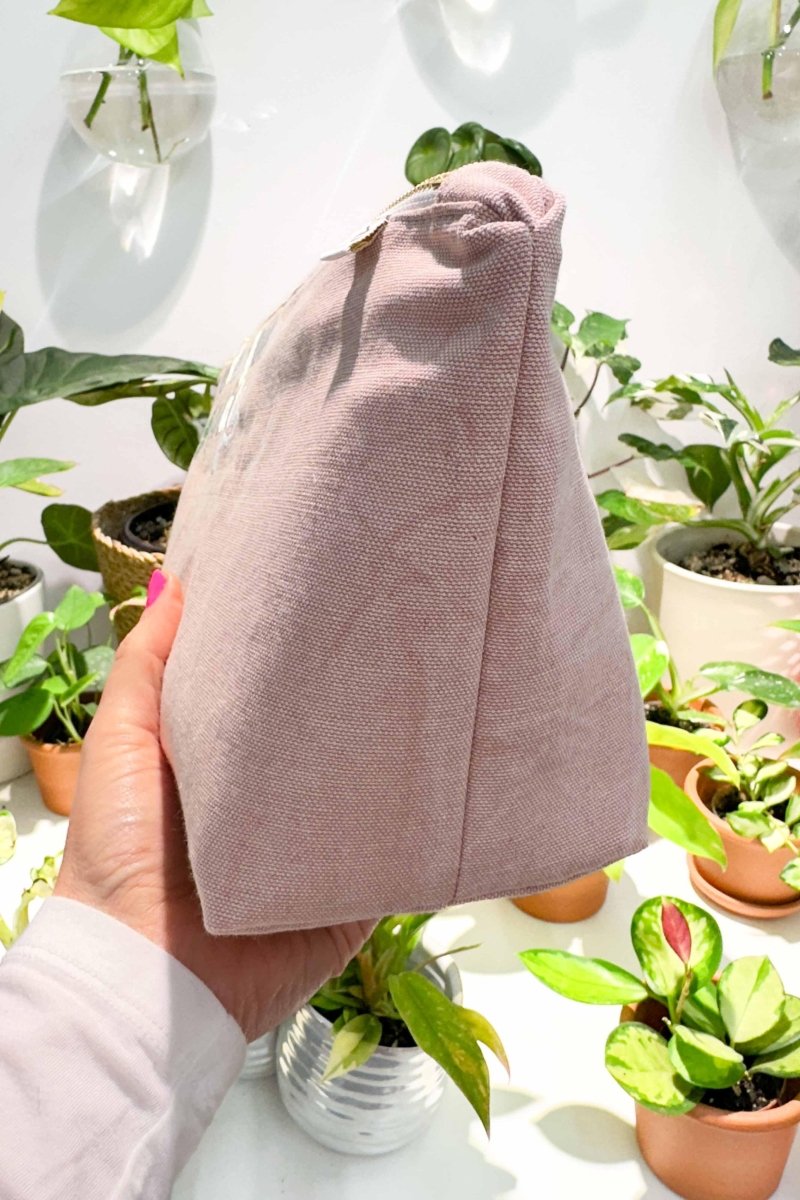 Distressed Blush "Water Your Plants" Maxx Cosmetic Bag - Modern Makerie