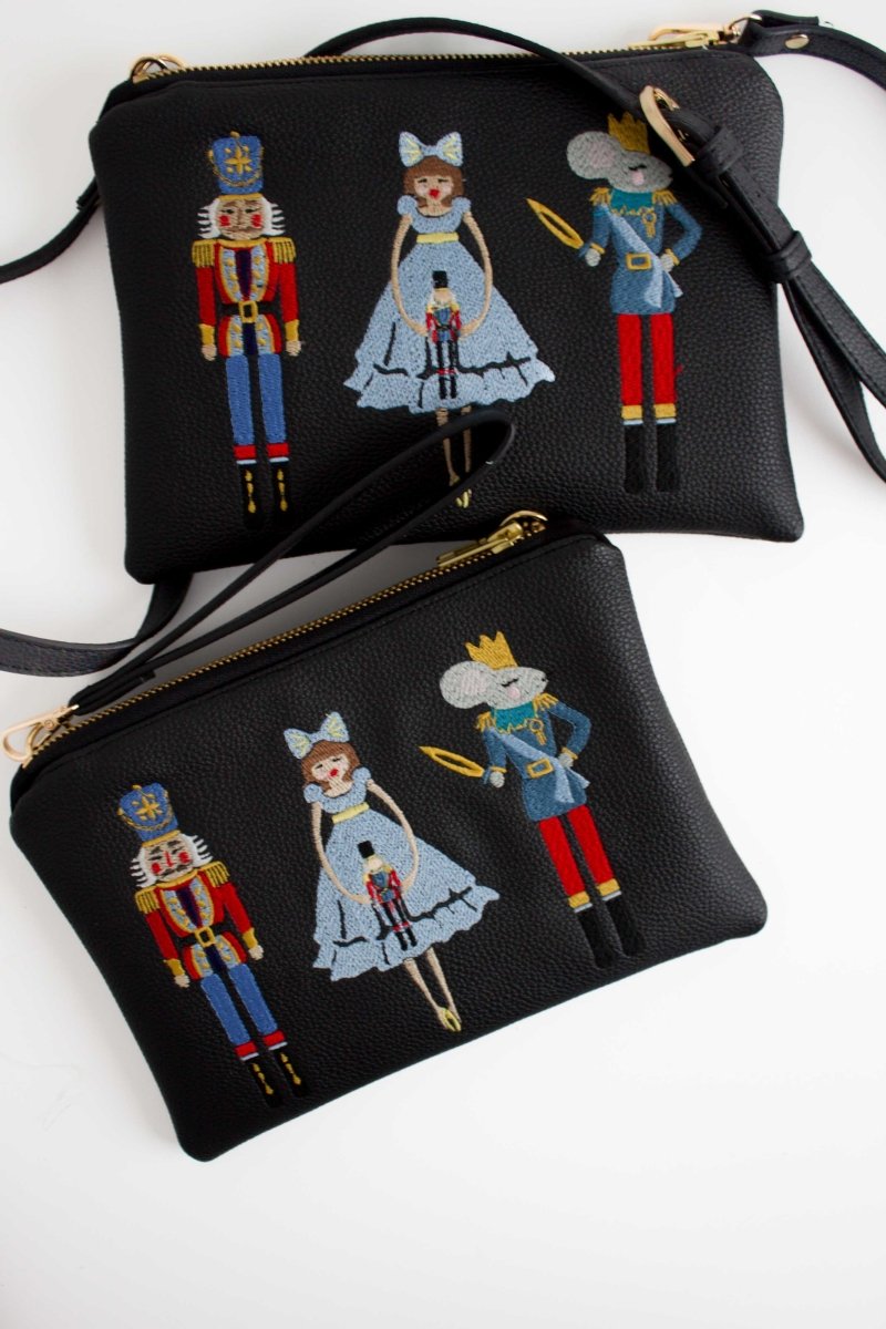 Ebony Nutcracker Convertible Crossbody Wristlet+ with Compartments - Modern Makerie