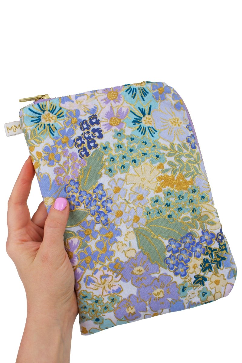 English Rose Blue Canvas Everyday Diaper Pouch - Modern Makerie