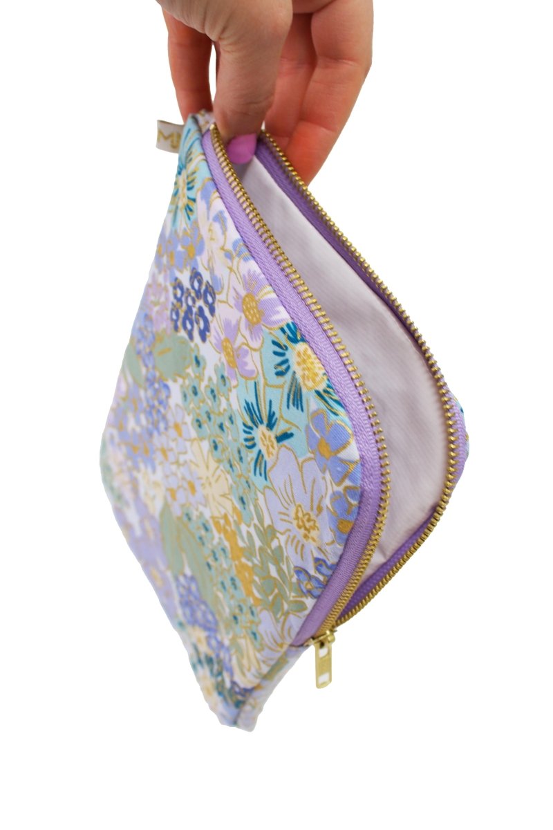 English Rose Blue Canvas Everyday Diaper Pouch - Modern Makerie