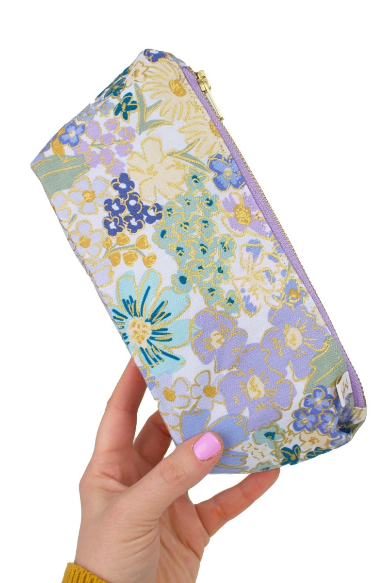 English Rose Blue Canvas Stash Toiletry Bag - Modern Makerie