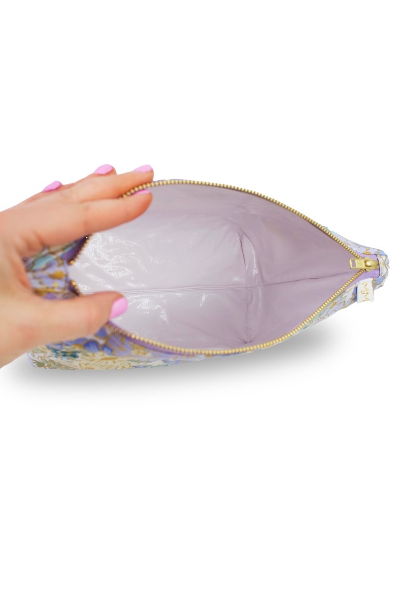 English Rose Blue Canvas Stash Toiletry Bag - Modern Makerie