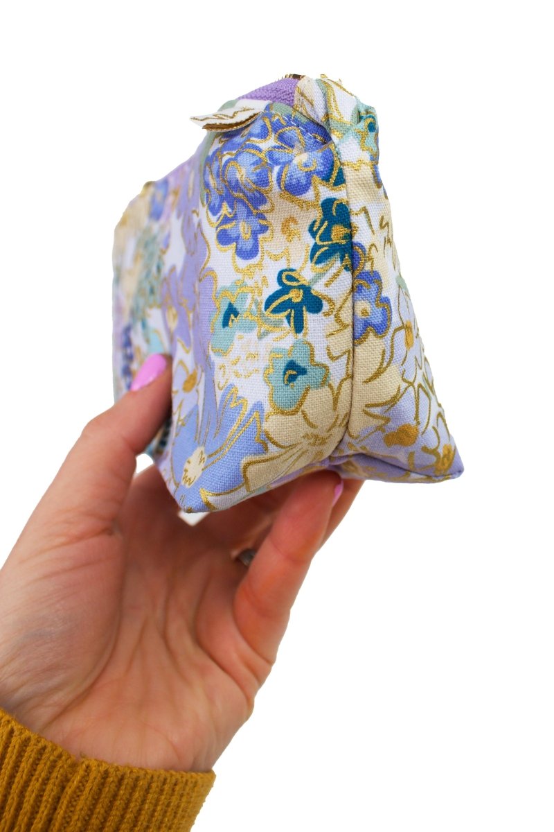 English Rose Blue Canvas Stash Toiletry Bag - Modern Makerie