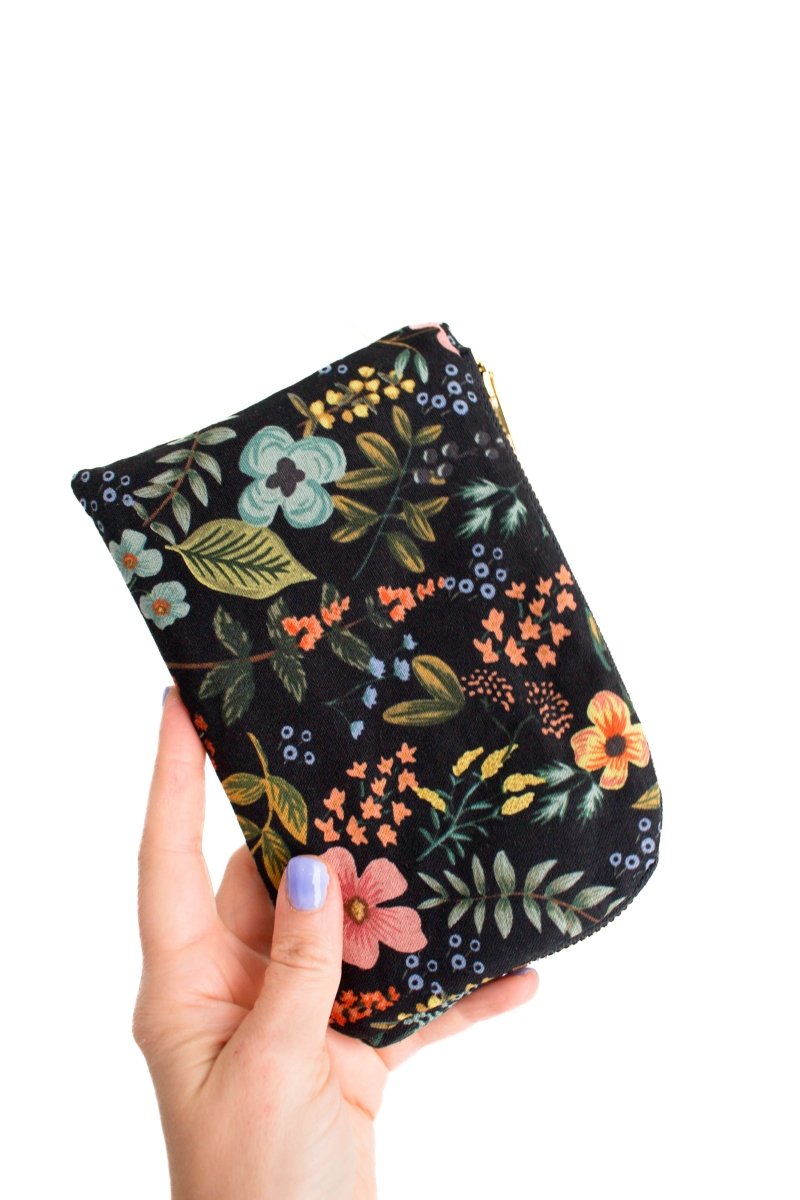 Evening Wildflower Canvas Everyday Travel Pouch - Modern Makerie