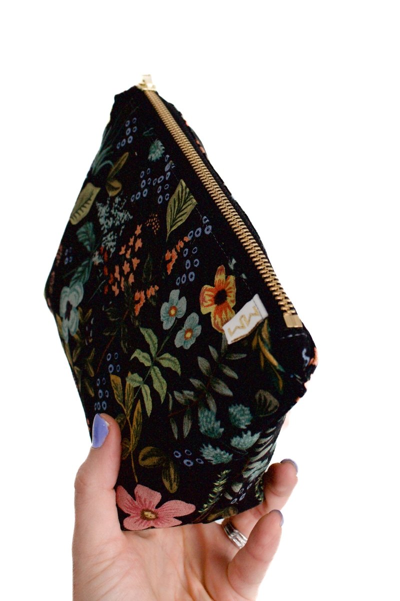 Evening Wildflower Canvas Mini Maxx Cosmetic Bag - Modern Makerie