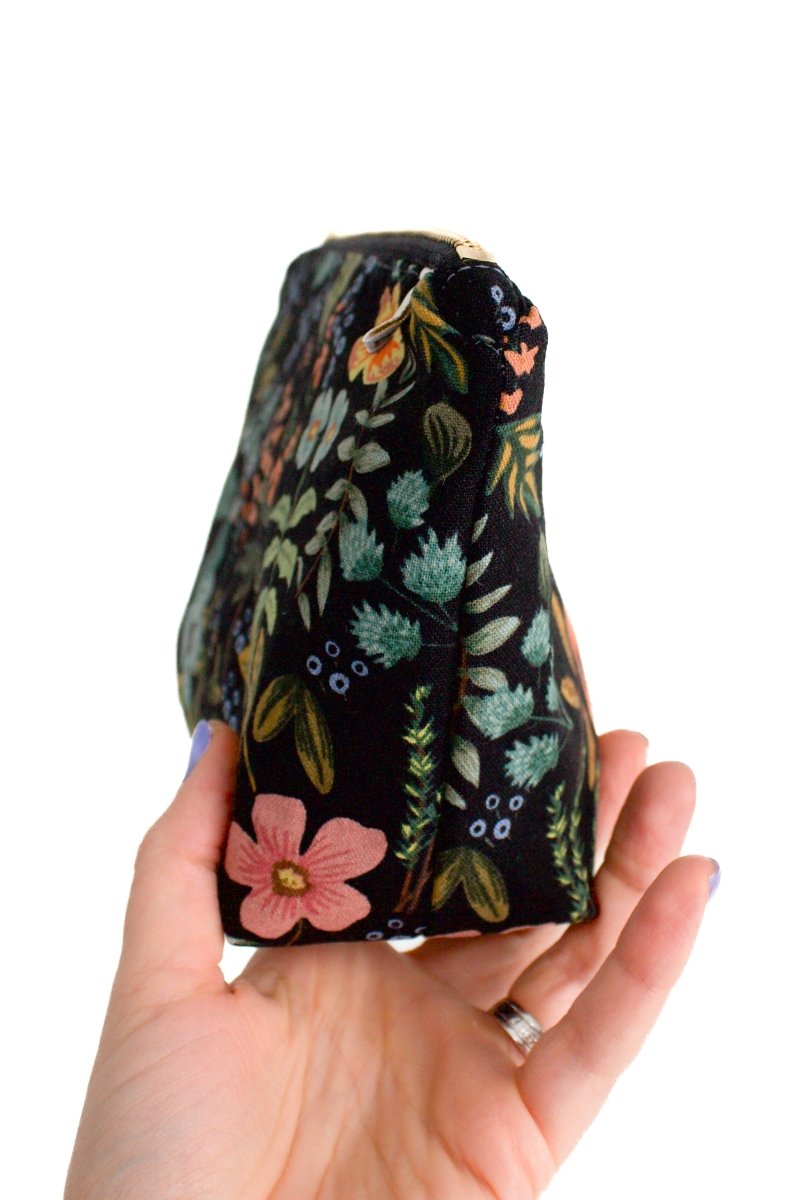 Evening Wildflower Canvas Mini Maxx Cosmetic Bag - Modern Makerie