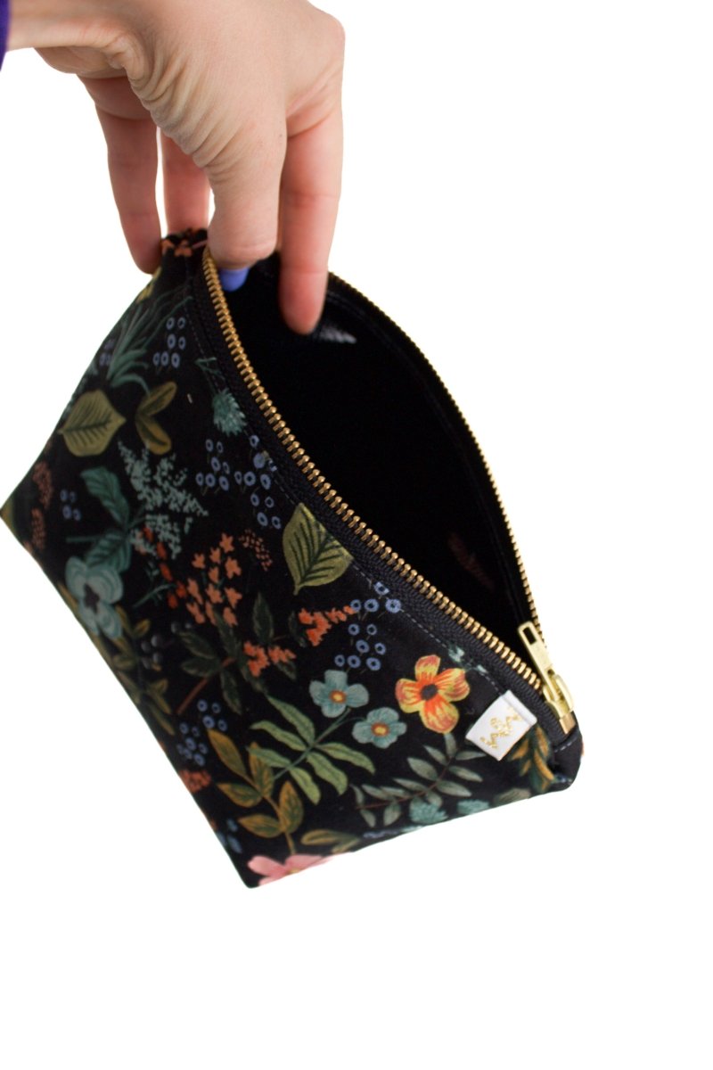 Evening Wildflower Canvas Mini Maxx Cosmetic Bag - Modern Makerie