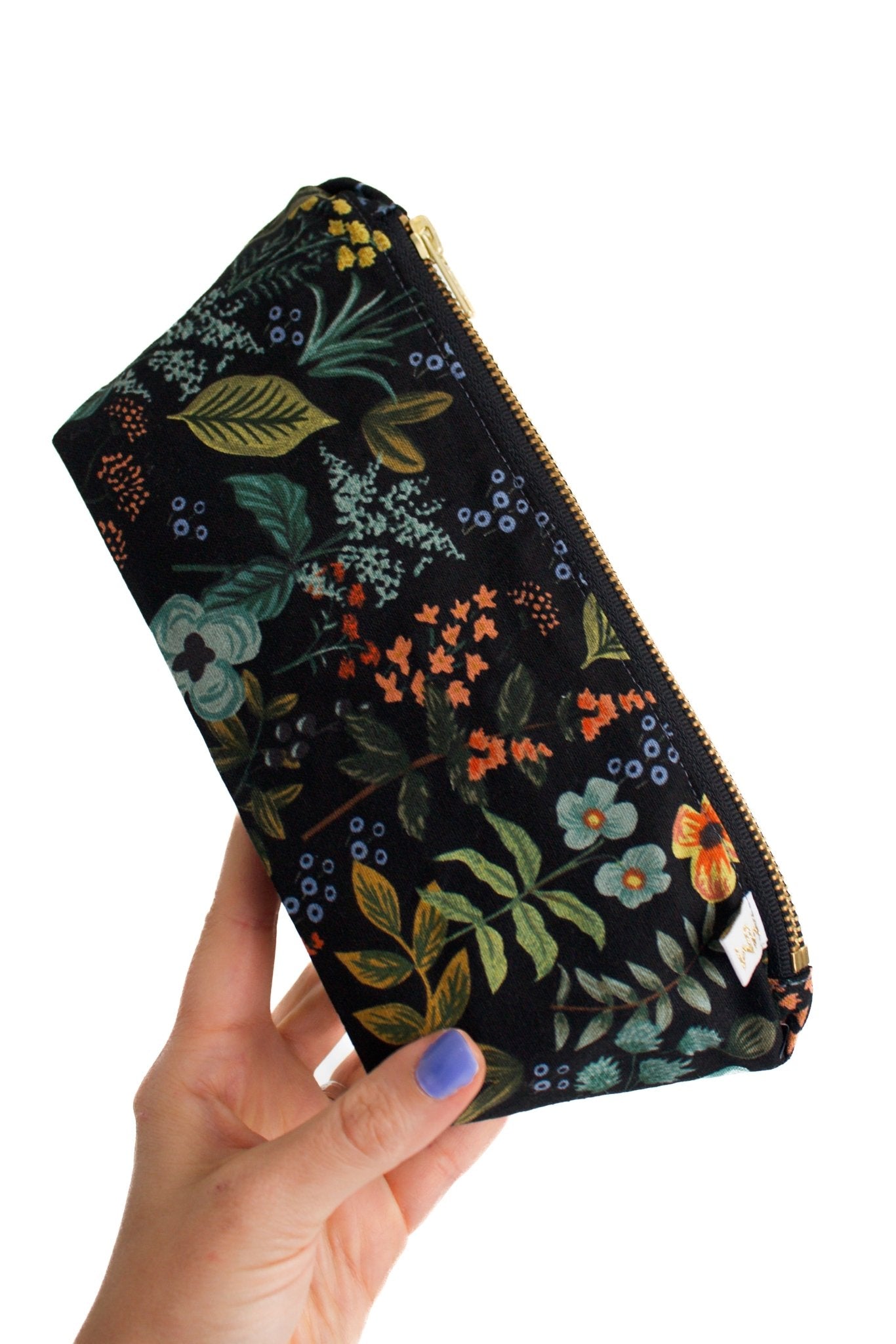 Evening Wildflower Canvas Stash Makeup Bag & Travel Pouch - Modern Makerie