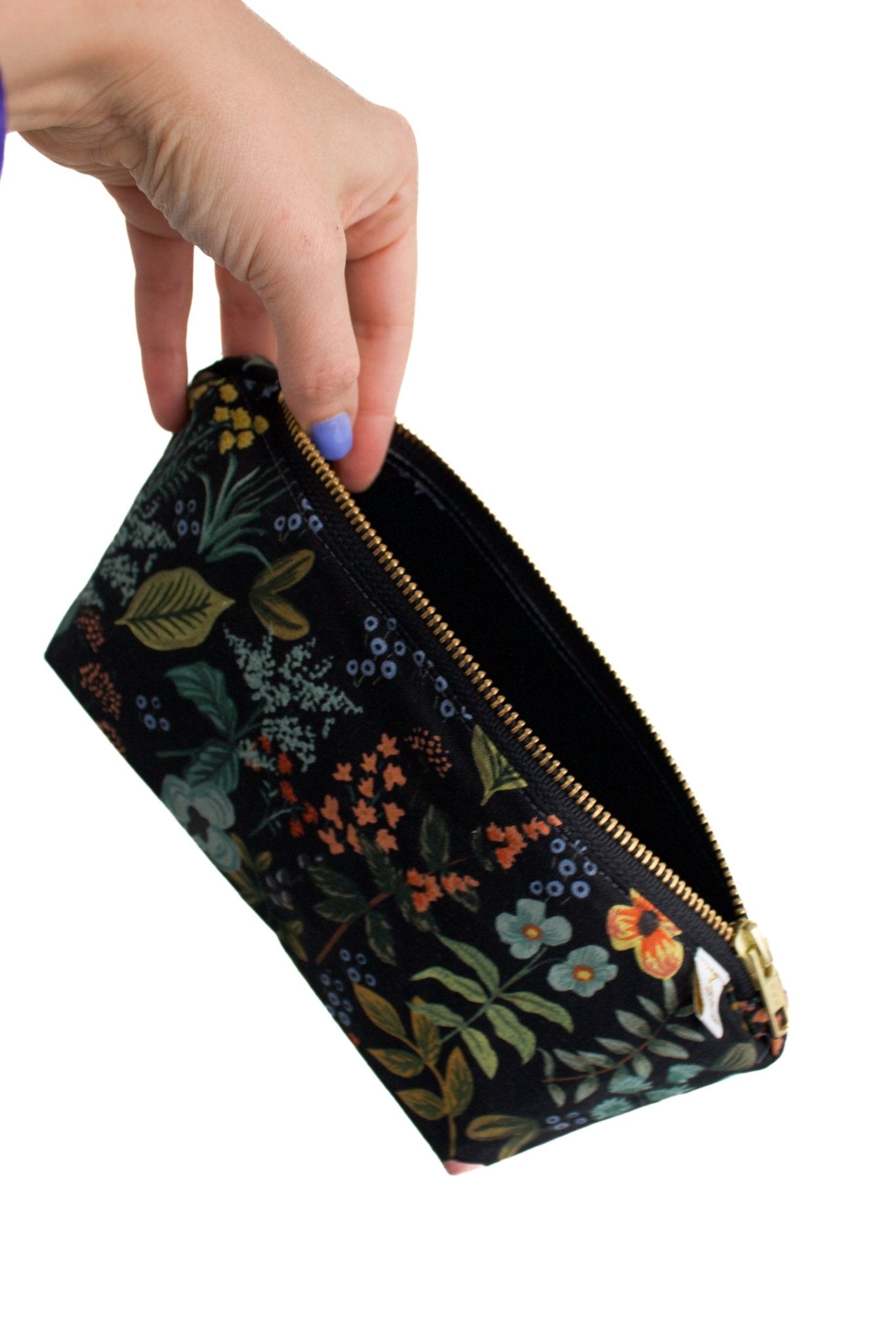 Evening Wildflower Canvas Stash Makeup Bag & Travel Pouch - Modern Makerie