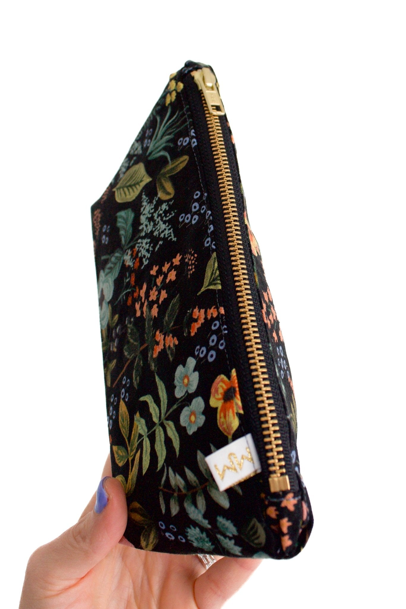 Evening Wildflower Canvas Stash Makeup Bag & Travel Pouch - Modern Makerie