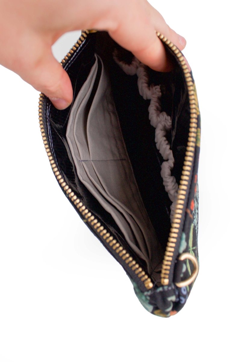 Evening Wildflower Vegan Leather Wristlet – Convertible Crossbody Wallet - Modern Makerie