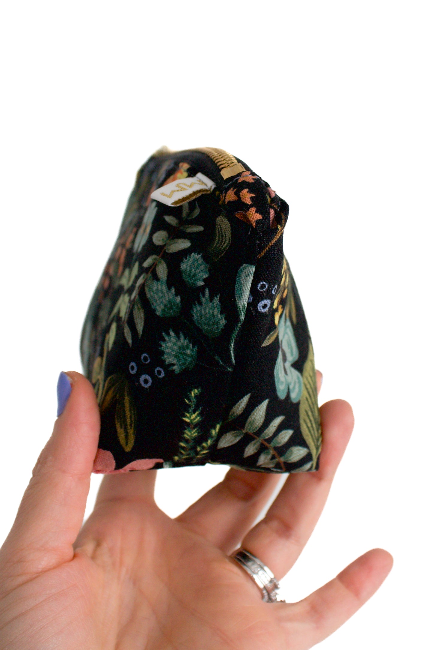 Evening Wildflower Canvas Stash Makeup Bag & Travel Pouch - Modern Makerie