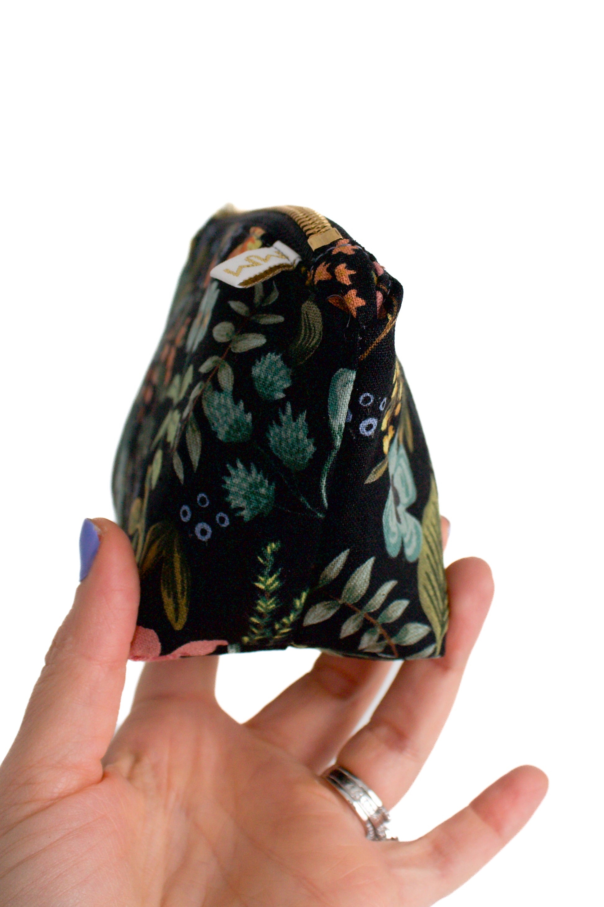 Evening Wildflower Canvas Stash Makeup Bag & Travel Pouch - Modern Makerie