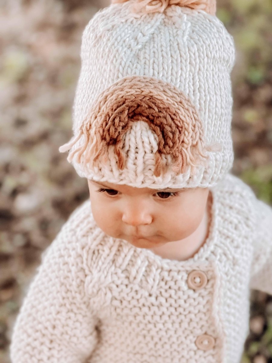 Gold Rainbow Knit Beanie Hat - Modern Makerie