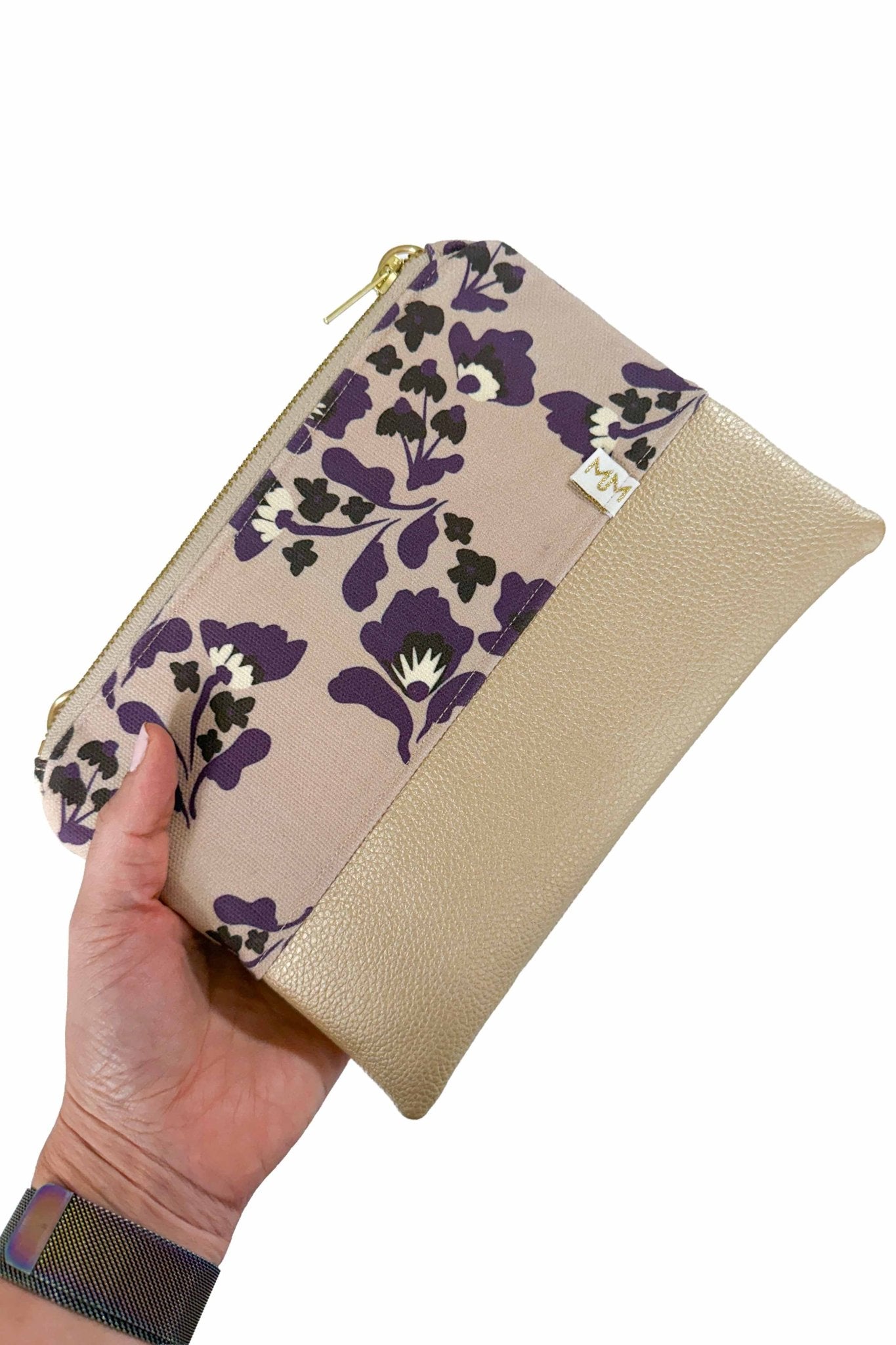 Gold Shimmer Wristlet – Convertible Crossbody Wallet - Modern Makerie