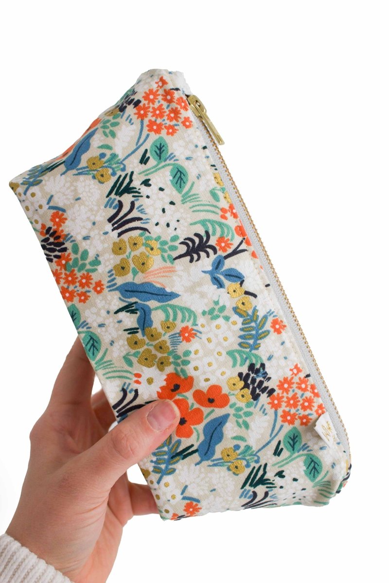 Golden Meadow Canvas Stash Makeup Bag & Travel Pouch - Modern Makerie