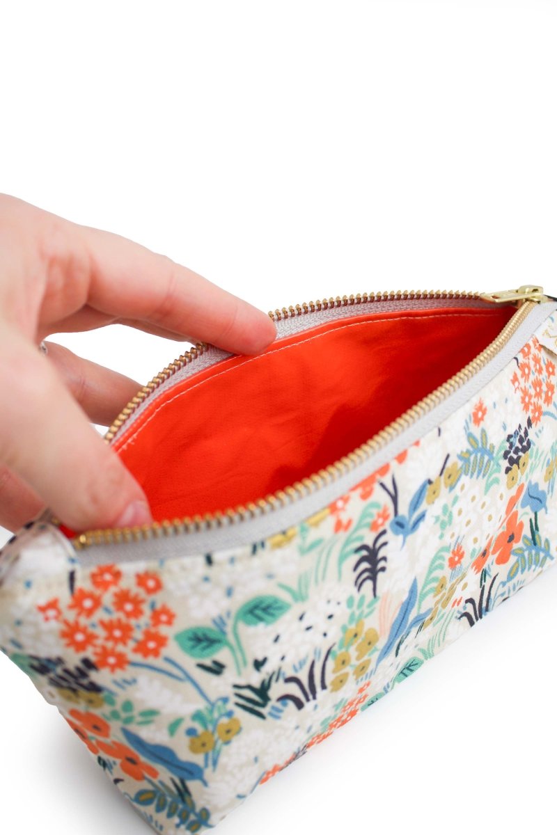 Golden Meadow Canvas Stash Makeup Bag & Travel Pouch - Modern Makerie