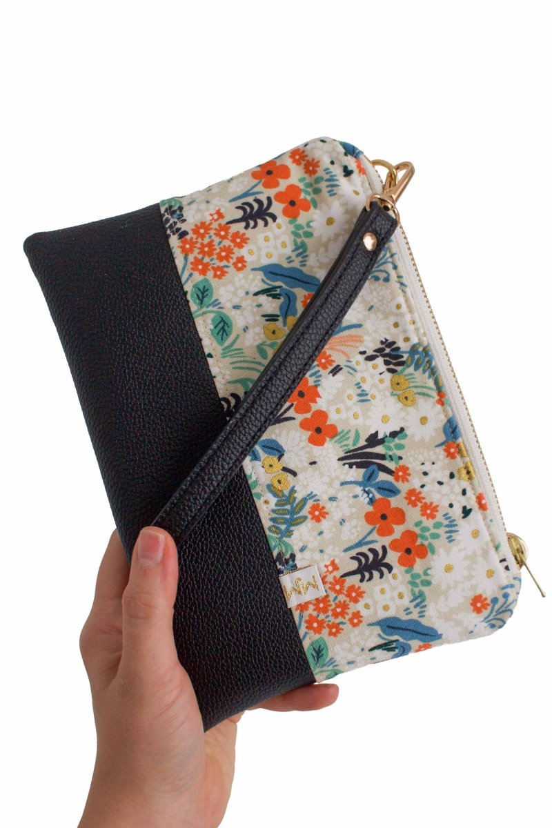 Golden Meadow Vegan Leather Wristlet – Convertible Crossbody Wallet - Modern Makerie