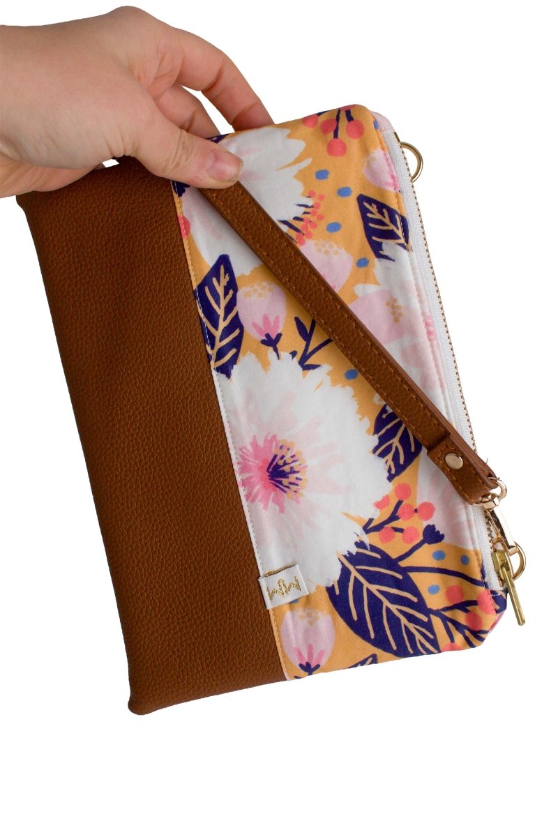 Golden Summer Vegan Leather Wristlet – Convertible Crossbody Wallet - Modern Makerie