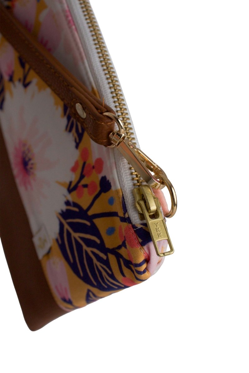 Golden Summer Vegan Leather Wristlet – Convertible Crossbody Wallet - Modern Makerie