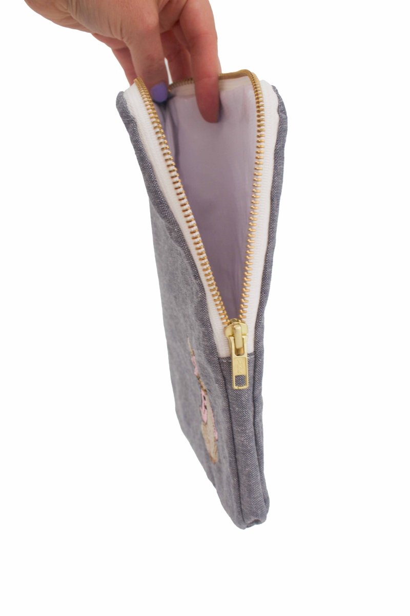 Graphite Linen Vintage Mopsy Diaper & Wipe Pouch - Modern Makerie