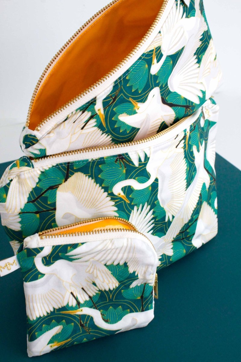 Great Egret Makeup & Cosmetic 3 Piece Travel Bag Set - Modern Makerie