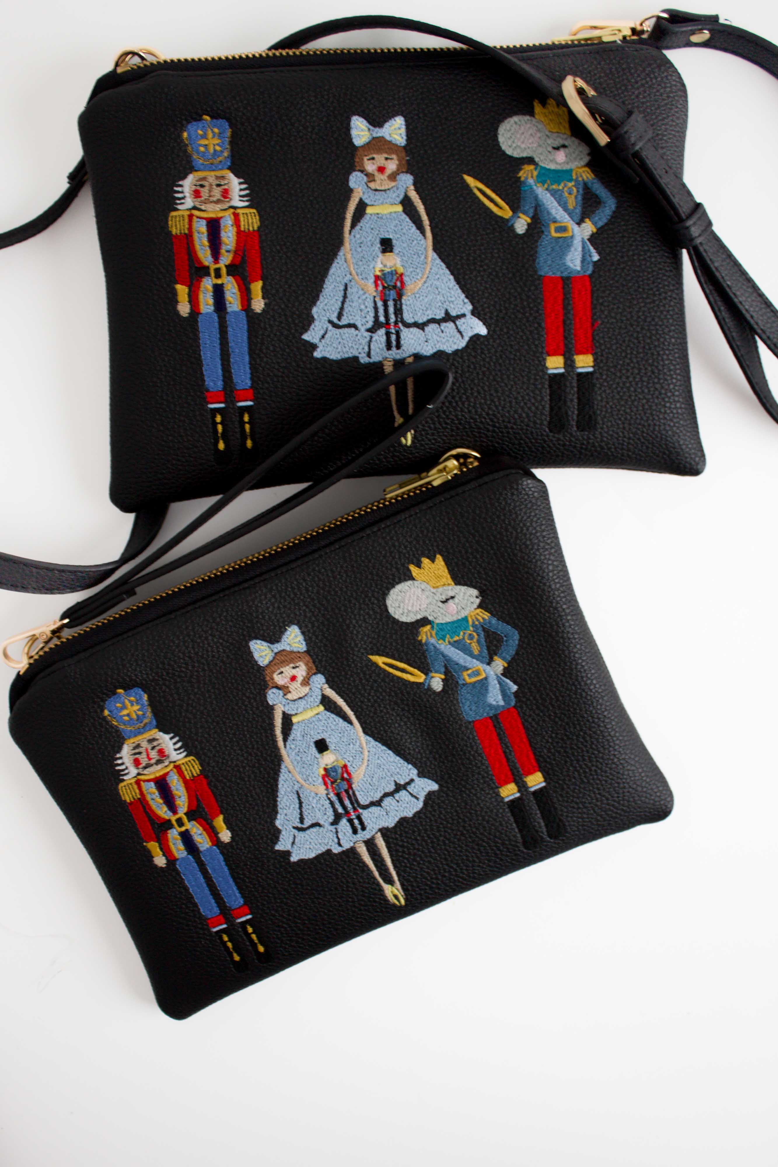 Ebony Nutcracker Convertible Crossbody Wristlet+ with Compartments